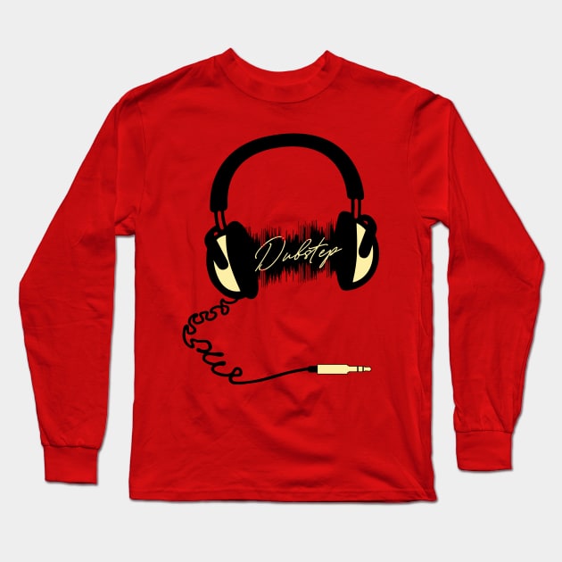 Headphone Audio Wave - Dubstep Long Sleeve T-Shirt by Quentin1984